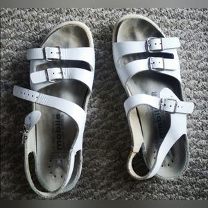 Sandals - Mephisto - 8.5 (39) - White - Leather - Buckles - Good Condition